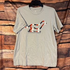 Livingston Gundogs T-Shirt Men's Large Gray Cotton Blend Hunting Dog Graphic
